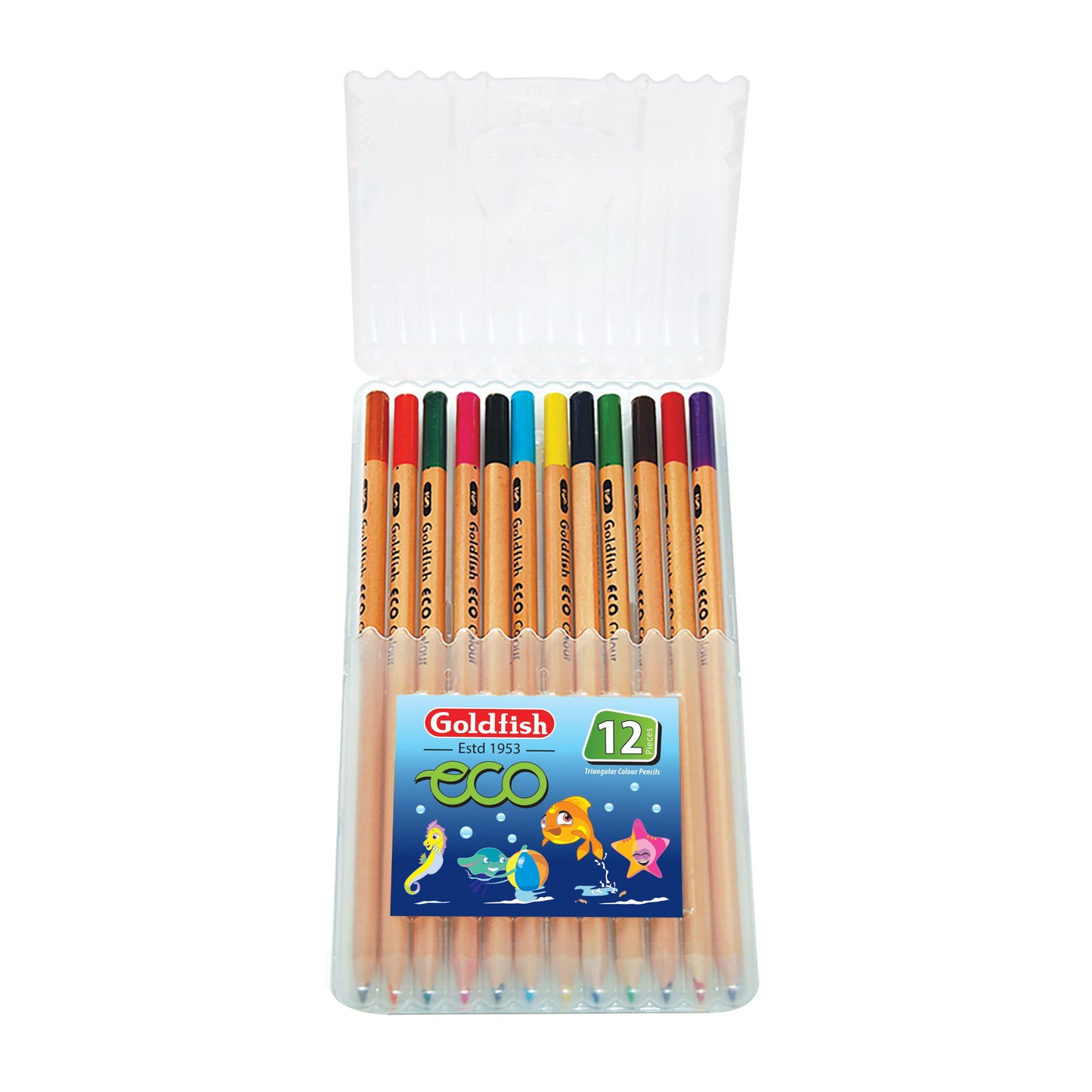 Goldfish 12 Full Size Triangular Color Pencils